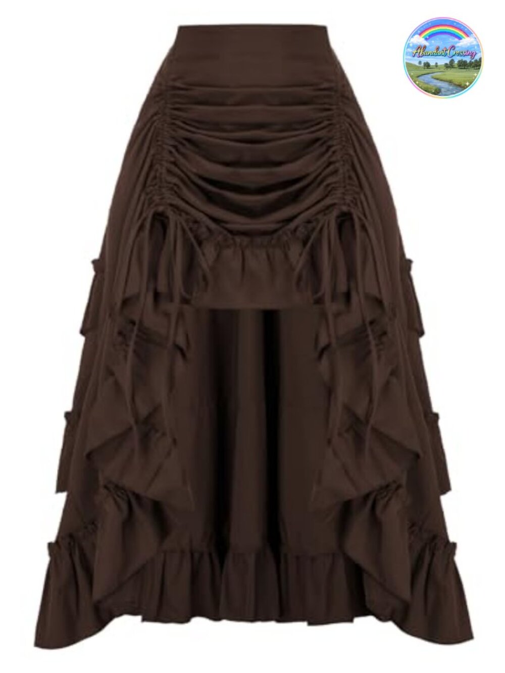 Renaissance Pirate High-Low Maxi Skirt Gothic Ruffle Cosplay